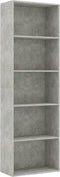 vidaXL - Boekenkast - met - 5 - schappen - 60x30x189 - cm - bewerkt - hout - betongrijs