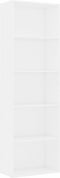 vidaXL - Boekenkast - met - 5 - schappen - 60x30x189 - cm - bewerkt - hout - wit