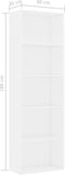 vidaXL - Boekenkast - met - 5 - schappen - 60x30x189 - cm - bewerkt - hout - wit