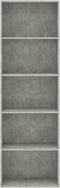 vidaXL - Boekenkast - met - 5 - schappen - 60x30x189 - cm - bewerkt - hout - betongrijs