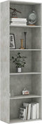 vidaXL - Boekenkast - met - 5 - schappen - 60x30x189 - cm - bewerkt - hout - betongrijs