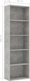 vidaXL - Boekenkast - met - 5 - schappen - 60x30x189 - cm - bewerkt - hout - betongrijs
