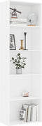vidaXL - Boekenkast - met - 5 - schappen - 60x30x189 - cm - bewerkt - hout - wit