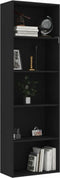 vidaXL - Boekenkast - met - 5 - schappen - 60x30x189 - cm - bewerkt - hout - zwart