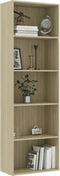 vidaXL - Boekenkast - met - 5 - schappen - 60x30x189cm - bewerkt - hout - sonoma - eiken