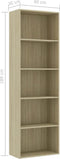 vidaXL - Boekenkast - met - 5 - schappen - 60x30x189cm - bewerkt - hout - sonoma - eiken