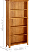 vidaXL - Boekenkast - met - 5 - schappen - 70x22x140 - cm - massief - eikenhout
