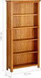 vidaXL - Boekenkast - met - 5 - schappen - 70x22x140 - cm - massief - eikenhout