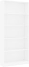 vidaXL - Boekenkast - met - 5 - schappen - 80x24x175 - cm - bewerkt - hout - wit