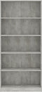 vidaXL - Boekenkast - met - 5 - schappen - 80x24x175 - cm - bewerkt - hout - betongrijs