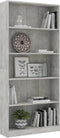 vidaXL - Boekenkast - met - 5 - schappen - 80x24x175 - cm - bewerkt - hout - betongrijs