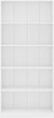 vidaXL - Boekenkast - met - 5 - schappen - 80x24x175 - cm - bewerkt - hout - wit