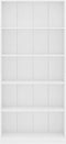 vidaXL - Boekenkast - met - 5 - schappen - 80x24x175 - cm - bewerkt - hout - wit