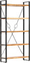 vidaXL - Boekenkast - met - 5 - schappen - 90x30x180 - cm - massief - acaciahout