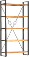 vidaXL - Boekenkast - met - 5 - schappen - 90x30x180 - cm - massief - acaciahout