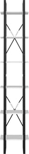 vidaXL - Boekenkast - met - 6 - schappen - 40x30x210 - cm - bewerkt - hout - wit