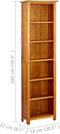 vidaXL - Boekenkast - met - 6 - schappen - 52x22x180 - cm - massief - eikenhout