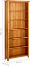 vidaXL - Boekenkast - met - 6 - schappen - 80x22,5x180 - cm - massief - eikenhout