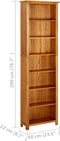 vidaXL - Boekenkast - met - 7 - schappen - 60x22x200 - cm - massief - eikenhout