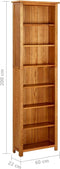 vidaXL - Boekenkast - met - 7 - schappen - 60x22x200 - cm - massief - eikenhout