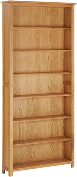 vidaXL - Boekenkast - met - 7 - schappen - 90x22,5x200 - cm - massief - eikenhout