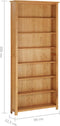 vidaXL - Boekenkast - met - 7 - schappen - 90x22,5x200 - cm - massief - eikenhout