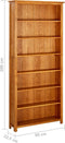 vidaXL - Boekenkast - met - 7 - schappen - 90x22,5x200 - cm - massief - eikenhout