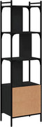 vidaXL - Boekenkast - met - deur - 44,5x30x154,5 - cm - bewerkt - hout - zwart