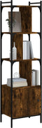 vidaXL - Boekenkast - met - deur - 44,5x30x154,5 - cm - hout - gerookt - eikenkleurig