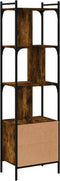 vidaXL - Boekenkast - met - deur - 44,5x30x154,5 - cm - hout - gerookt - eikenkleurig