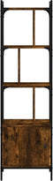 vidaXL - Boekenkast - met - deur - 44,5x30x154,5 - cm - hout - gerookt - eikenkleurig