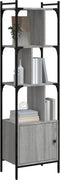 vidaXL - Boekenkast - met - deur - 44,5x30x154,5 - cm - hout - grijs - sonoma - eiken