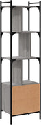 vidaXL - Boekenkast - met - deur - 44,5x30x154,5 - cm - hout - grijs - sonoma - eiken