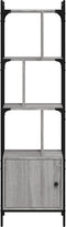 vidaXL - Boekenkast - met - deur - 44,5x30x154,5 - cm - hout - grijs - sonoma - eiken