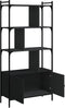 vidaXL - Boekenkast - met - deuren - 76,5x30x154,5 - cm - bewerkt - hout - zwart