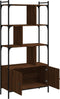 vidaXL - Boekenkast - met - deuren - 76,5x30x154,5 - cm - hout - bruin - eikenkleur