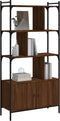 vidaXL - Boekenkast - met - deuren - 76,5x30x154,5 - cm - hout - bruin - eikenkleur