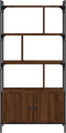 vidaXL - Boekenkast - met - deuren - 76,5x30x154,5 - cm - hout - bruin - eikenkleur