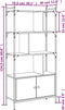 vidaXL - Boekenkast - met - deuren - 76,5x30x154,5 - cm - hout - grijs - sonoma - eiken