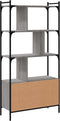 vidaXL - Boekenkast - met - deuren - 76,5x30x154,5 - cm - hout - grijs - sonoma - eiken