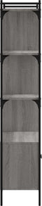 vidaXL - Boekenkast - met - deuren - 76,5x30x154,5 - cm - hout - grijs - sonoma - eiken