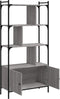 vidaXL - Boekenkast - met - deuren - 76,5x30x154,5 - cm - hout - grijs - sonoma - eiken