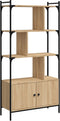 vidaXL - Boekenkast - met - deuren - 76,5x30x154,5 - cm - hout - sonoma - eikenkleurig