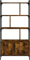 vidaXL - Boekenkast - met - deuren - 76,5x30x154,5 - cm - hout - gerookt - eikenkleur
