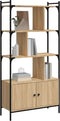 vidaXL - Boekenkast - met - deuren - 76,5x30x154,5 - cm - hout - sonoma - eikenkleurig