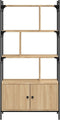 vidaXL - Boekenkast - met - deuren - 76,5x30x154,5 - cm - hout - sonoma - eikenkleurig