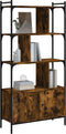 vidaXL - Boekenkast - met - deuren - 76,5x30x154,5 - cm - hout - gerookt - eikenkleur