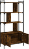vidaXL - Boekenkast - met - deuren - 76,5x30x154,5 - cm - hout - gerookt - eikenkleur
