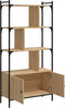 vidaXL - Boekenkast - met - deuren - 76,5x30x154,5 - cm - hout - sonoma - eikenkleurig