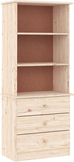 vidaXL - Boekenkast - met - lades - ALTA - 60x35x142 - cm - massief - grenenhout